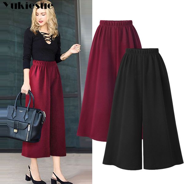 pants summer women's women's jeans female high waist office wide leg capris for women trousers woman plus size 5xl red black q3zd, Blue